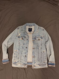 Hollister Distressed Light Wash Denim Jacket