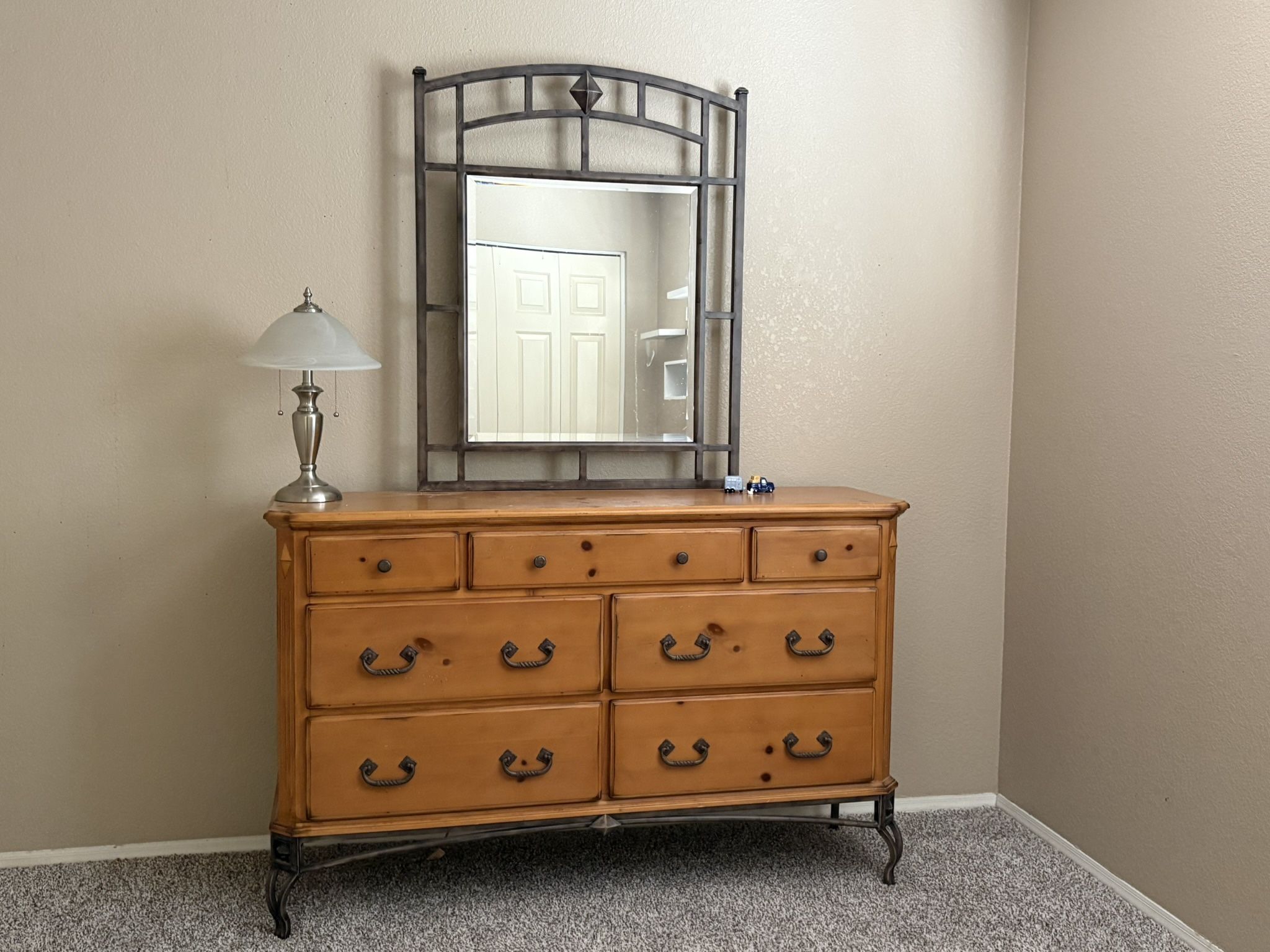 Wooden Dresser with Mirror