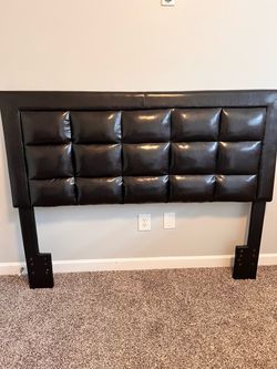 Leather Headboard and rails!! Like new