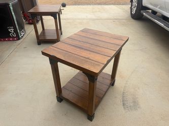 2 - Rustic Wood End Tables / 1 coffee table