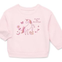 Garanimals Baby Girls Graphic Fleece Sweatshirt  Long Sleeves, Sizes 6-24 Months