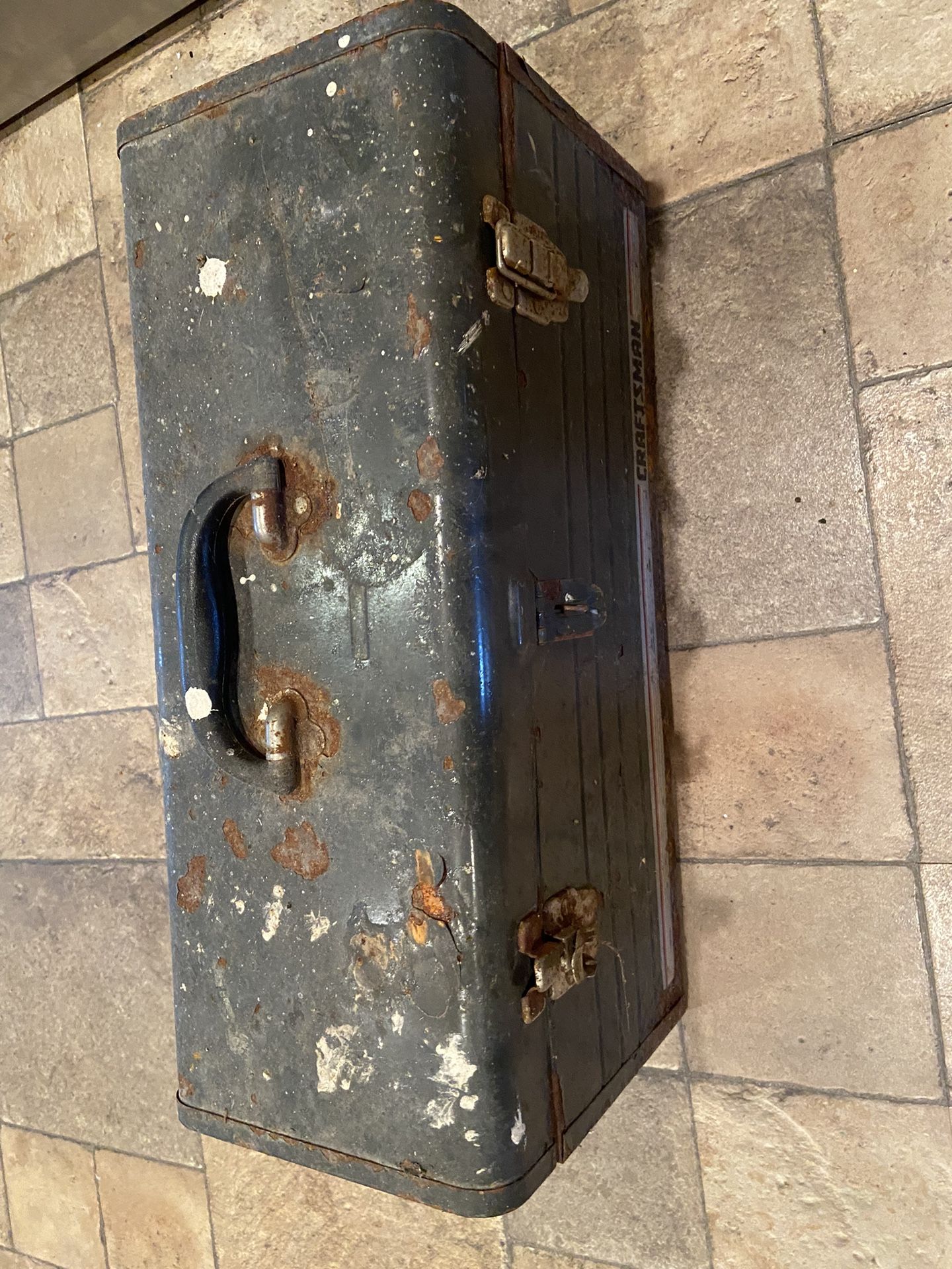 Old Craftsmen Toolbox With Old Tools Included