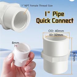 PVC Female Thread fitting adapter 1”