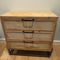 Three  Drawer Wooden Dresser 