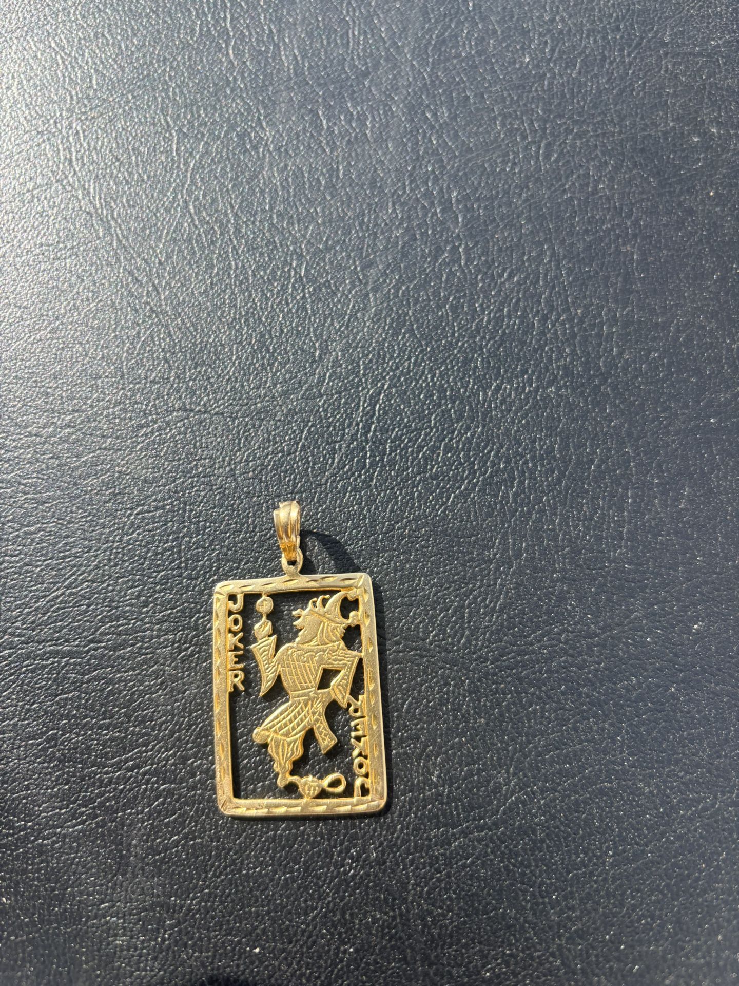 14k Joker Card Pendant 