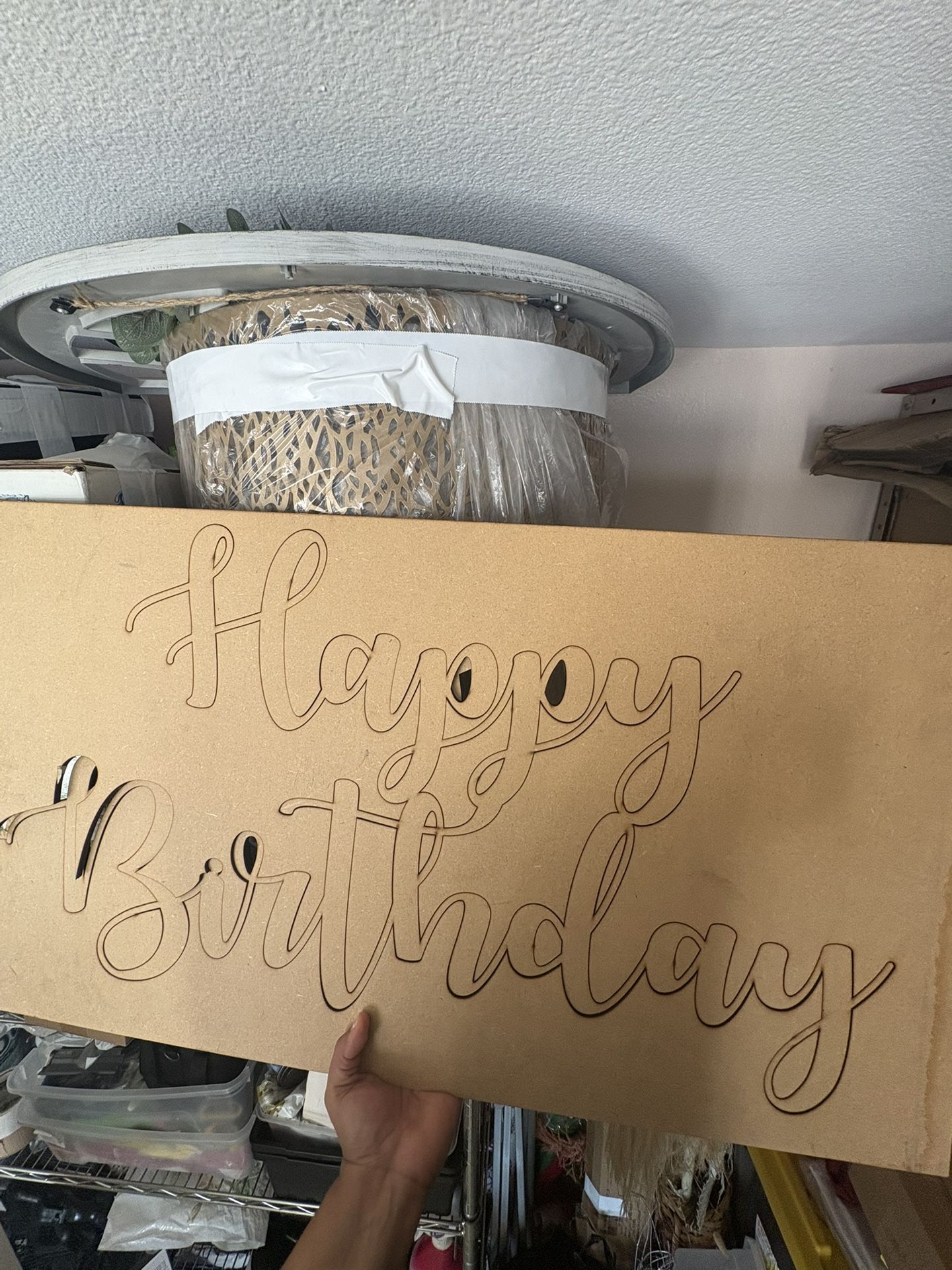 Wood Happy Birthday Sign