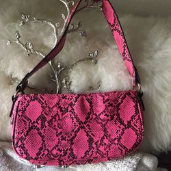 Snake Print Faux Leather Shoulder Bag