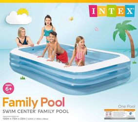 INTEX FAMILY INFLATABLE SWIM POOL CENTER 277 GALLON
