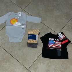 Old Navy Baby Boy’s / Girl’s Onesie, T-Shirt, and Leggings, Size 3-6 Months 