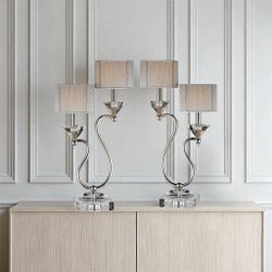 Elegant Set of Modern Crystal Table Lamps – Set of 2