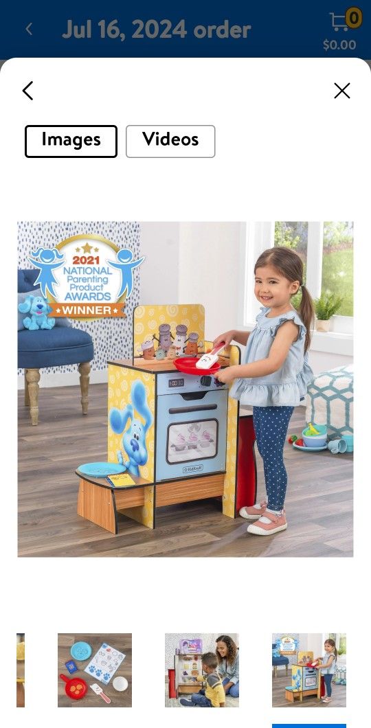 KidKraft Blue's Clues & You! Cooking-Up-Clues Wooden Play Kitchen & Handy Dandy Notebook