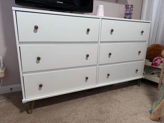White 6 drawer dresser for sale $100 OBO
