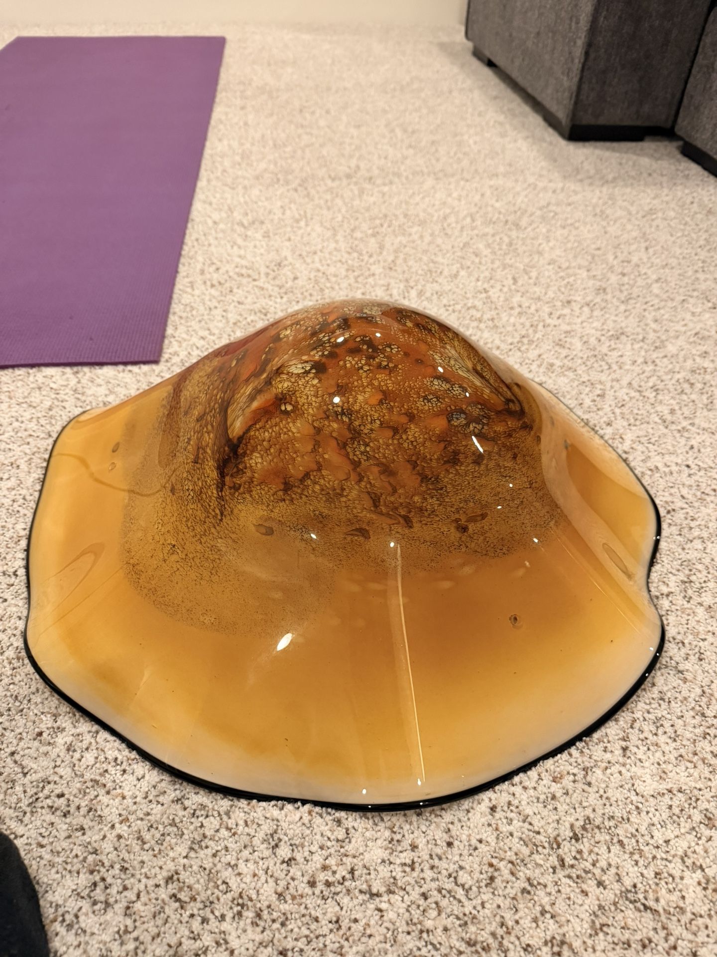 Hand-Blown Art Glass Tripod Pendant Light – Custom Bowl Shade by Antique Lighting Co. (Seattle)