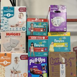 Diapers All $25 Per Box Variety Sizes Available All Brand New !