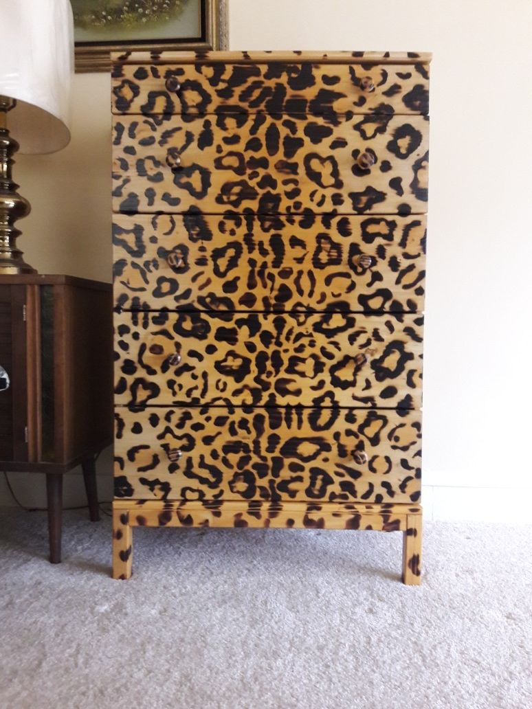 Leopard print dresser