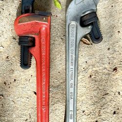 Two rigid 18 inch pipe wrenches - 