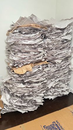 Moving boxes and packing paper