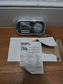 One World Soothing Sounds 20 Relaxation Machine And Alarm Clock In Silver And Black New Sealed