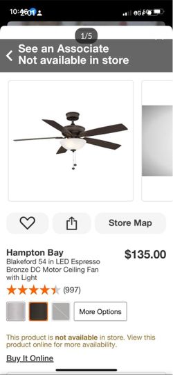 54”BLACKEFORD BRONZE CEILING FAN NEW