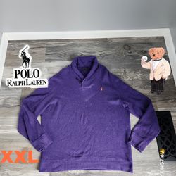 Polo Ralph Lauren Luxury Jersey Shawl Collar Pullover Sweater