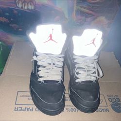 Jordan 5 Metallic 9.5 Reflective Tongue 