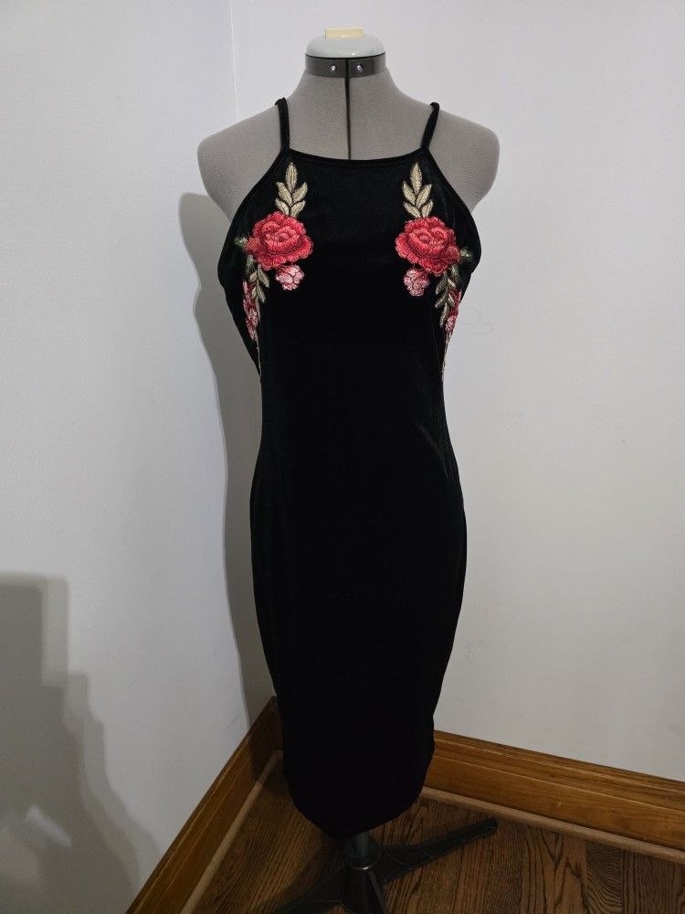 Women's Black Velvet Dress