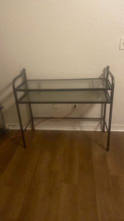 Metal and Glass 2-Tier Shelf Unit