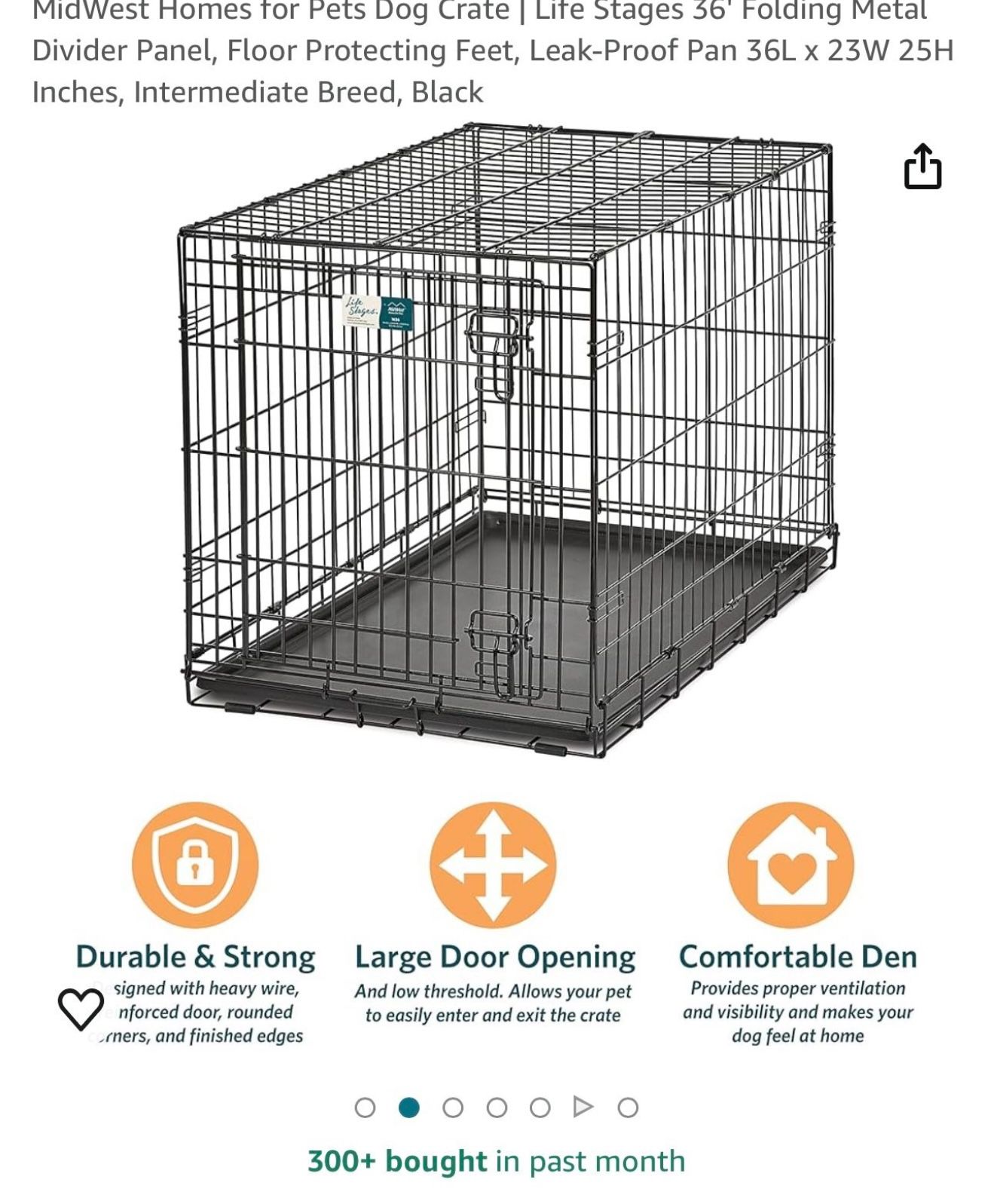 Medium Dog Crate With Door And Tray