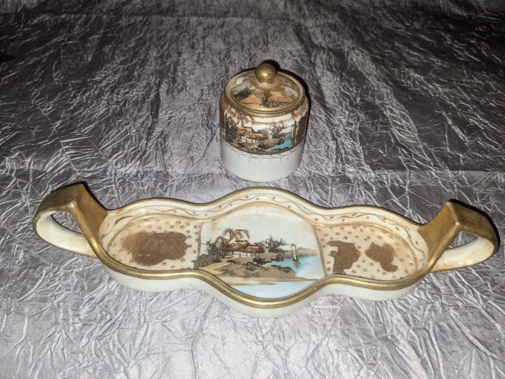Vintage Japanese Bone China 2 Pc. Set