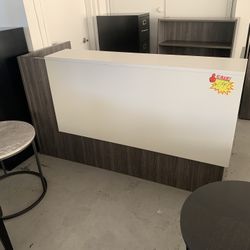 Reception Desk Shell Gray White 30”x72”