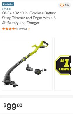 RYOBI

ONE+ 18V 10 in. Cordless Battery String Trimmer and Edger
