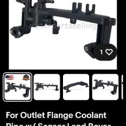 For Outlet Flange Coolant Pipe w/ Sensor Land Rover Range Rover LR4 Jaguar XJ XF