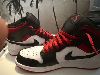 Nike Men Air Jordan 1 MID WHITE GYM RED Size 12