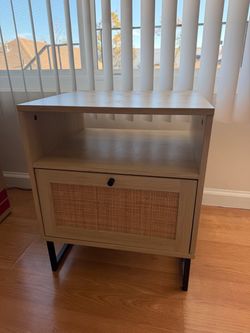 Rattan side table