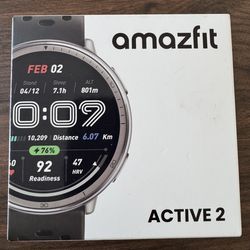 Brand New Amazfit Active 2 Round – GPS, 14-Day Battery, AMOLED, Silicone Band