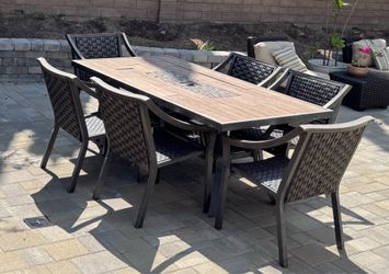 Outdoor dining table with 6 chairs