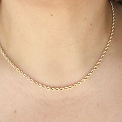 18k Gold Rope Chain Size 18’