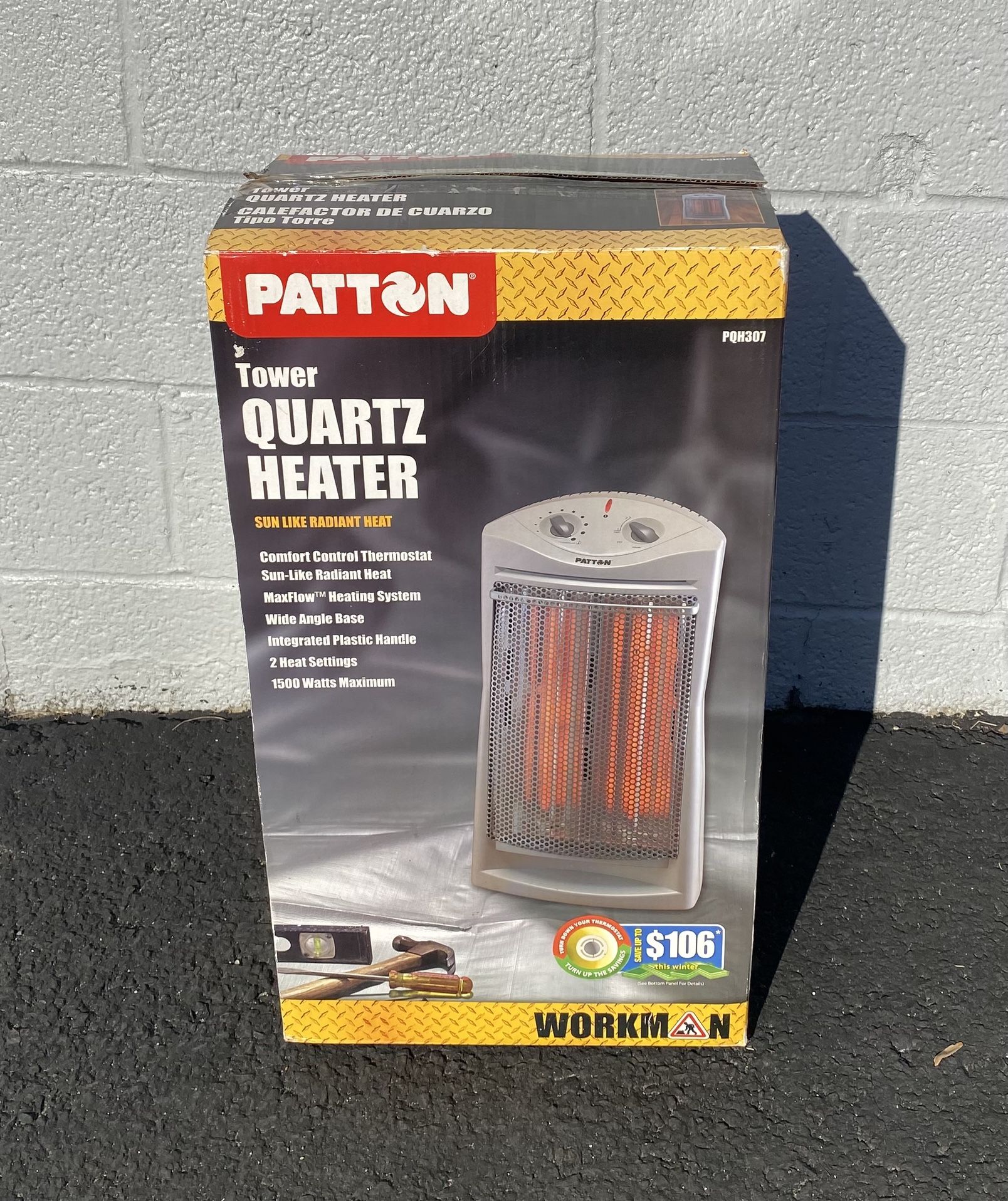 1500-Watt Infrared Quartz Tower Heater Calentador