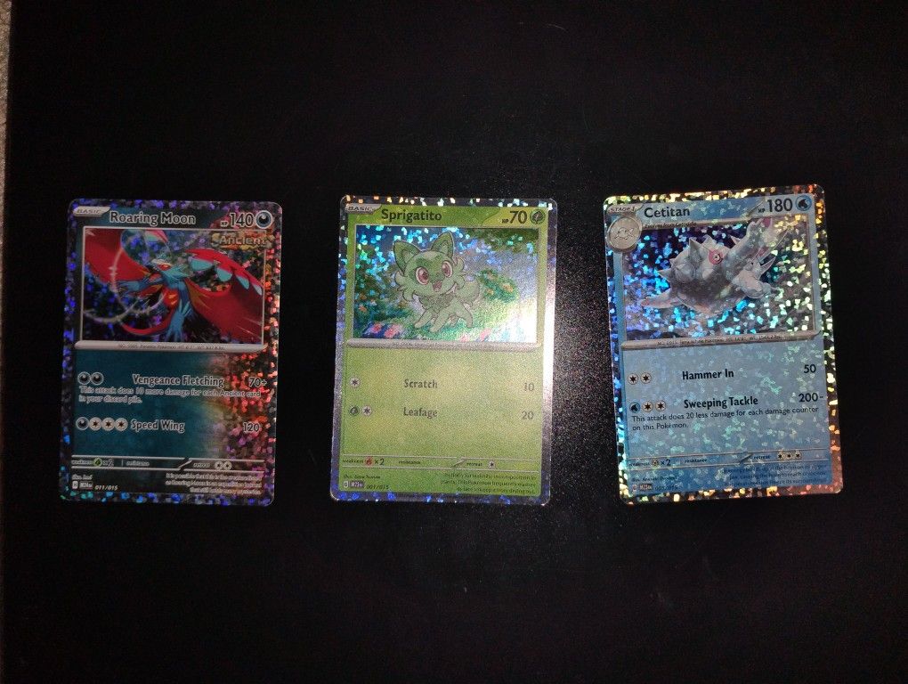 3 Brand New Holographic Pokemon Trading Cards