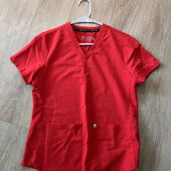 XS Red Scrub Tops
