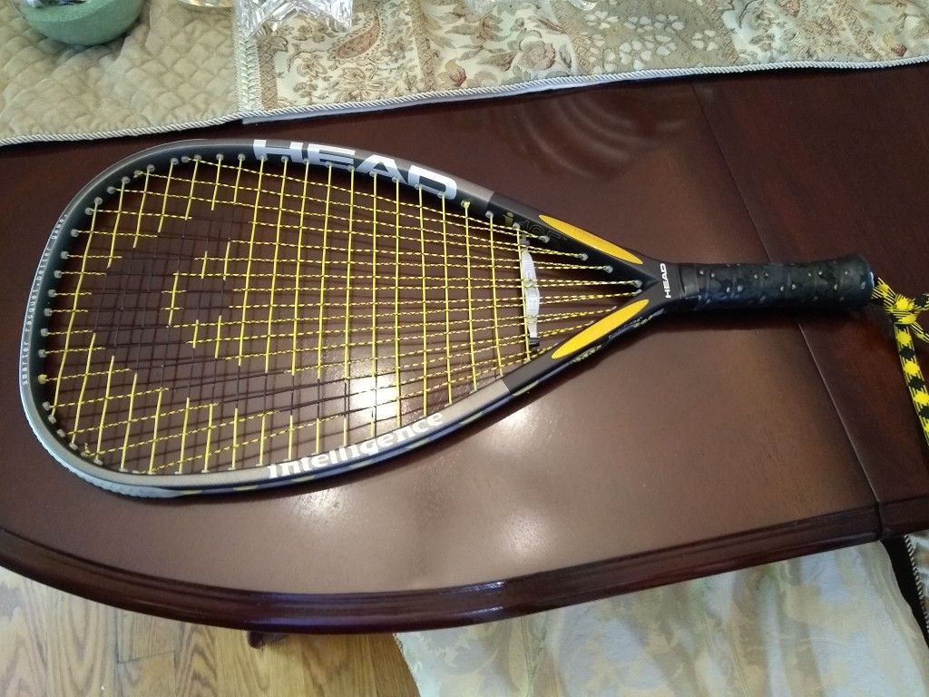 HEAD Tennis Racket Intellifiber 4 1/2" Leather Grip w / Cover