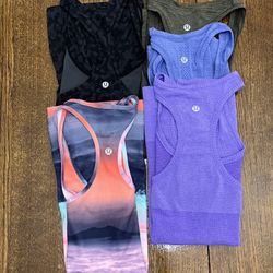 🍋LIKE NEW Lululemon 5 Pc Assorted Tank Tops Size 8 