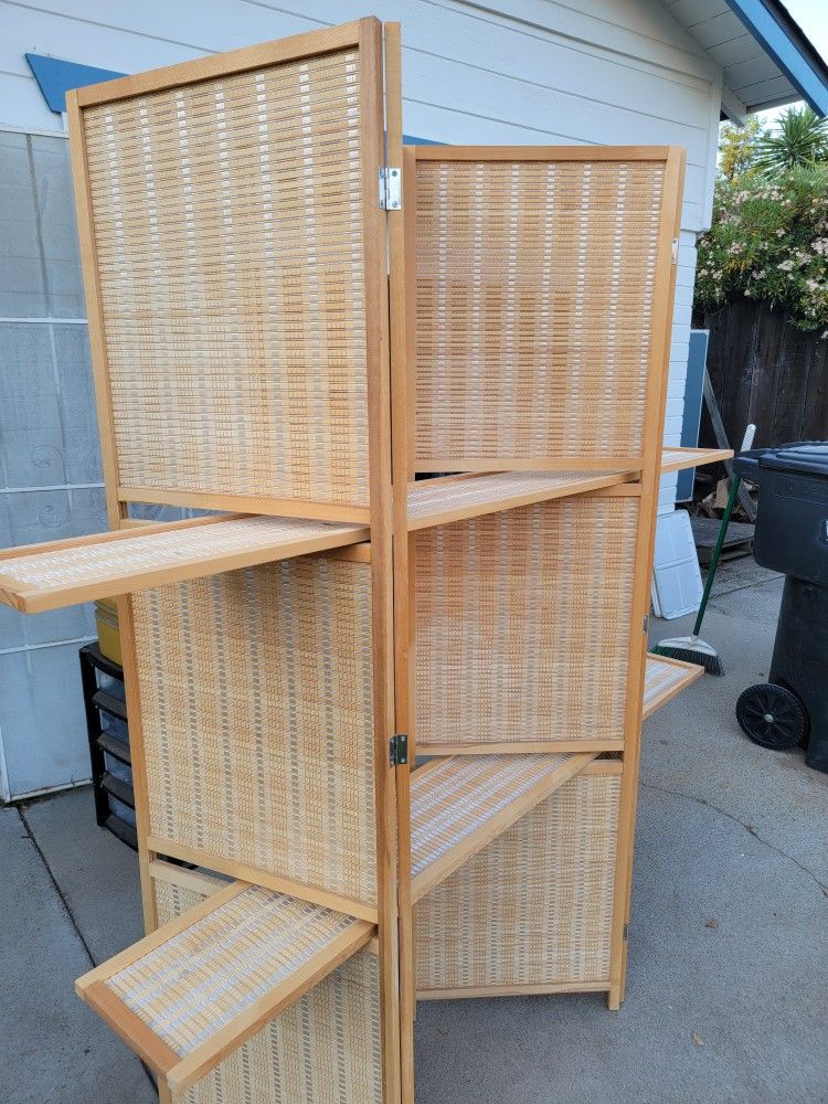WOODEN DIVIDER WITH SHELVES
