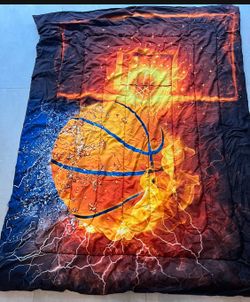 Kids blankets. Basketball Space Jam Minecraft Basketball themed one is 5 x 7 feet for $10 Two smaller Minecraft and space jam ones are around 4 × 3 fe