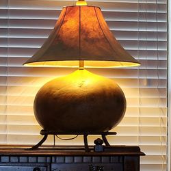 Guard Lamps With Deer Skin Shades. 