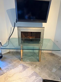 Vintage Glass Dining Table