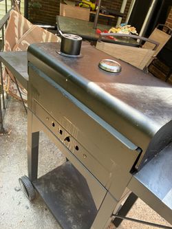 Black Charcoal Grill with Smoker