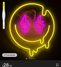 Melting Smile Face Neon Sign