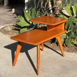 Heywood Wakefield Solid Wood Mid Century Modern Side Table Nightstand 