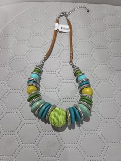 VINTAGE 80'S GREEN MIXED MEDIA BEAD